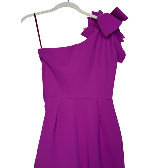 Chiara Boni La Petite Robe Womens Dress Size 42 Fuchsia One Shoulder Floral